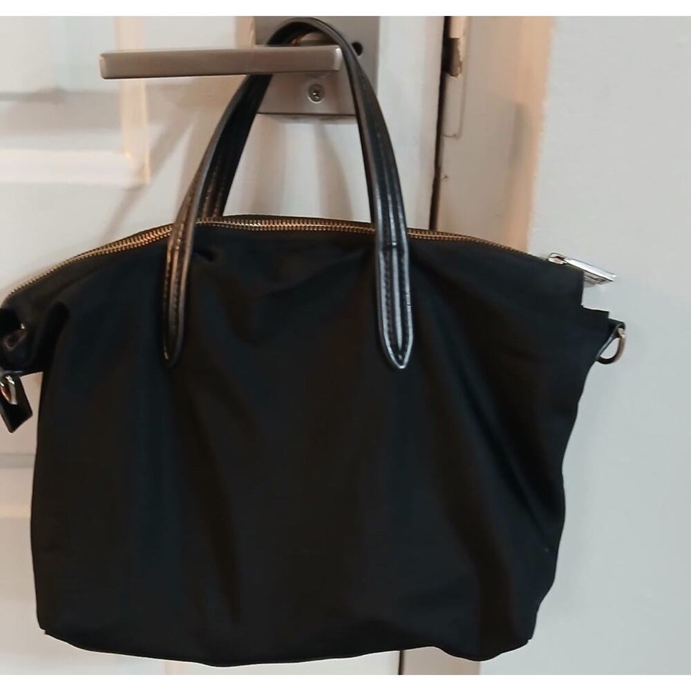 Bimba Y Lola Black Nylon Tote Bag Shoulder Handbag Large Zip Purse - Picture 3 of 8